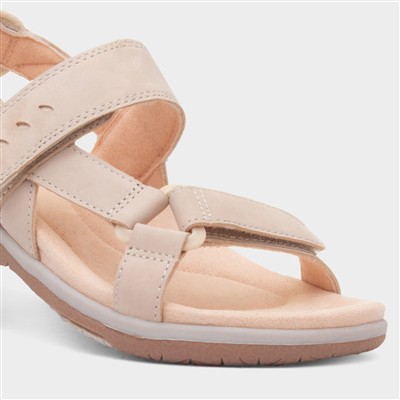 Elara Womens Beige Leather Sandal