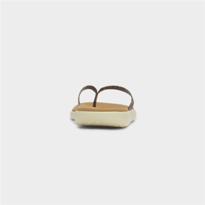 Maui Breeze Womens Tan Leopard Flip Flop