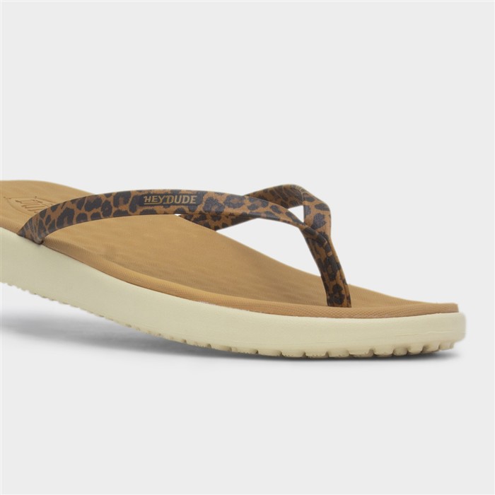 Maui Breeze Womens Tan Leopard Flip Flop
