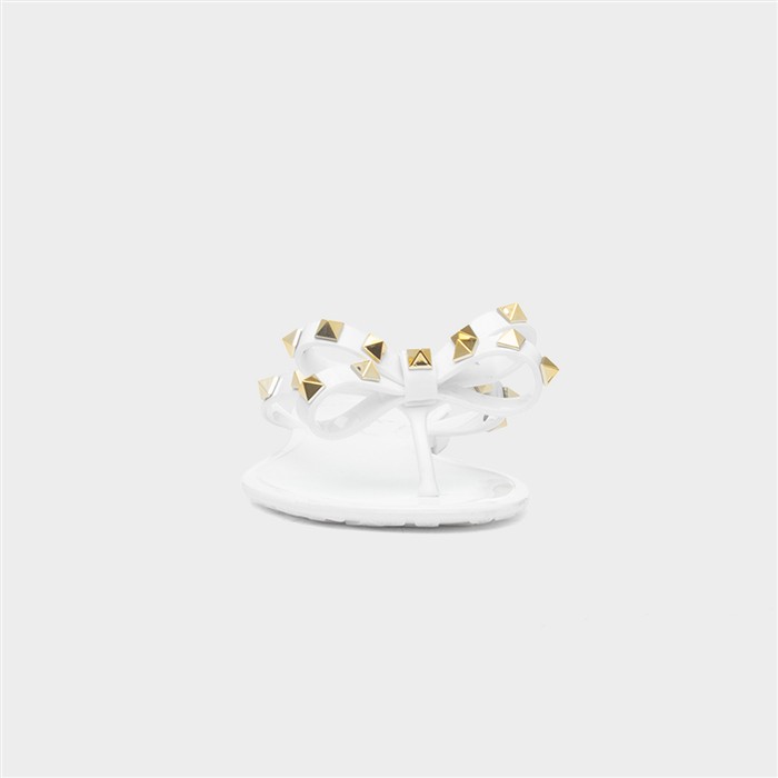 Pearl Womens White Toe Post Slip On Sandal