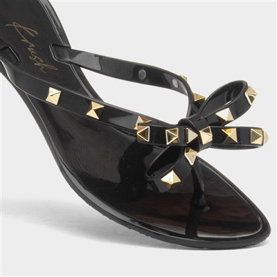 Pearl Womens Black Toe Post Sandal