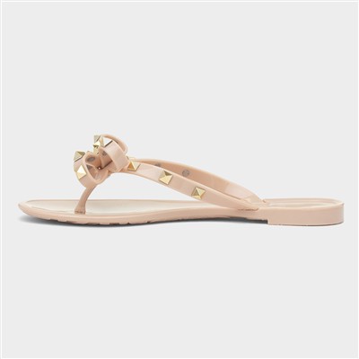 Pearl Womens Nude Toe Post Sandal
