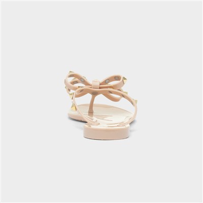 Pearl Womens Nude Toe Post Sandal