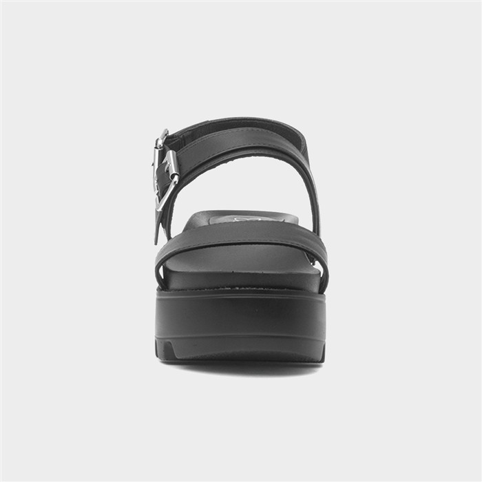 Agatha Womens Black Chunky Buckle Sandal