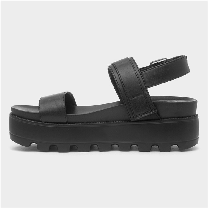 Agatha Womens Black Chunky Buckle Sandal