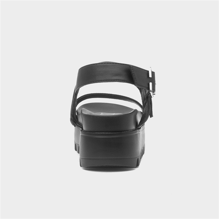 Agatha Womens Black Chunky Buckle Sandal