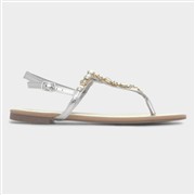 Krush Eliana Womens Silver Flat Diamante Sandal (Click For Details)