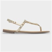 Krush Eliana Womens Gold Flat Toe Post Sandal (Click For Details)