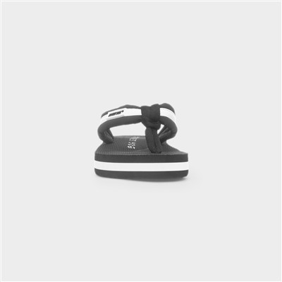 Monica Black Womens Toe Post Flip Flop