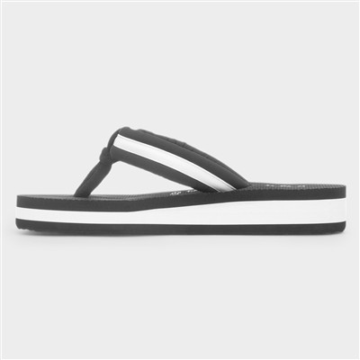 Monica Black Womens Toe Post Flip Flop