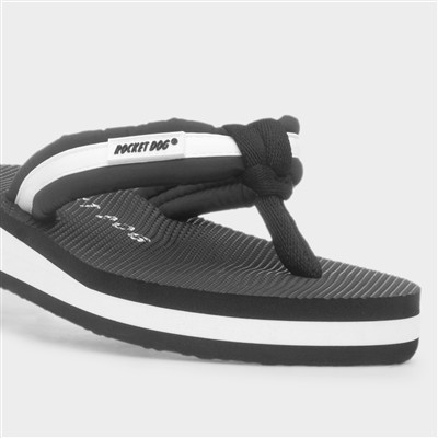 Monica Black Womens Toe Post Flip Flop