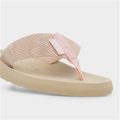 Adios Tony Womens Pink Snake Flip Flop