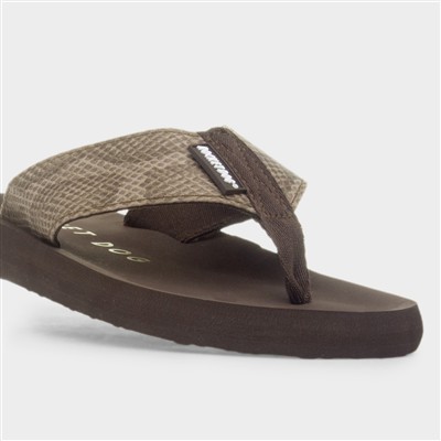 Adios Tony Womens Taupe Snake Flip Flop