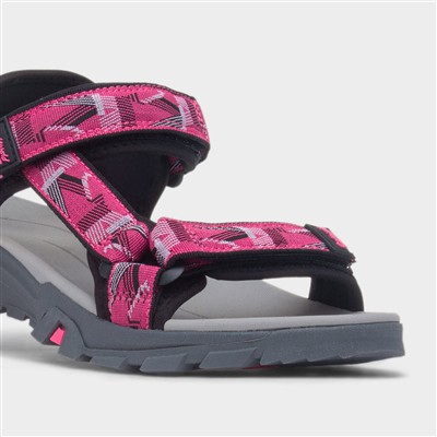 Stanton Womens Black & Fuchsia Sandal