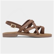 Hush Puppies Hope Womens Tan Leather Flat Sandal (Click For Details)