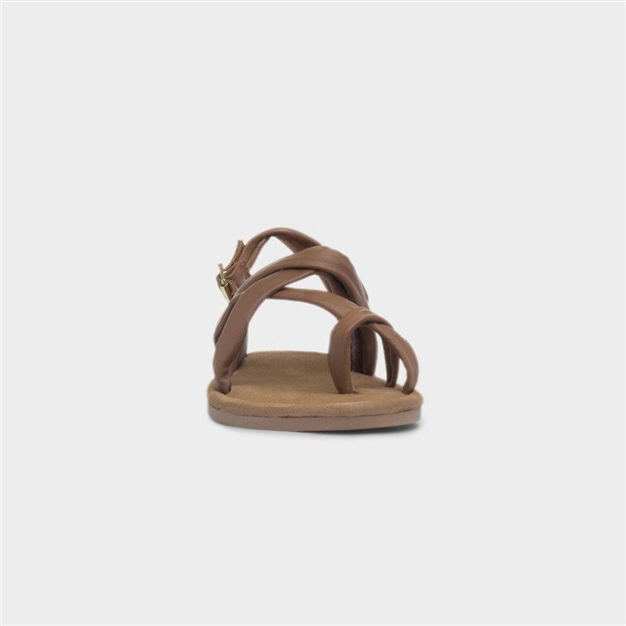 Hope Womens Tan Leather Flat Sandal