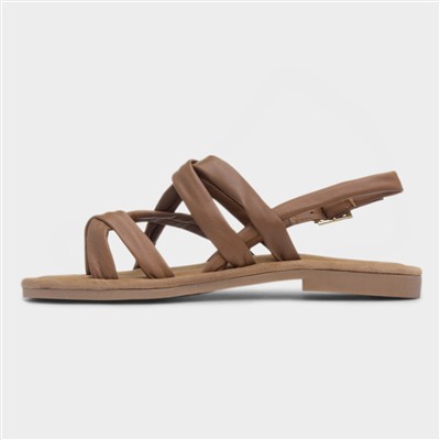 Hope Womens Tan Leather Flat Sandal