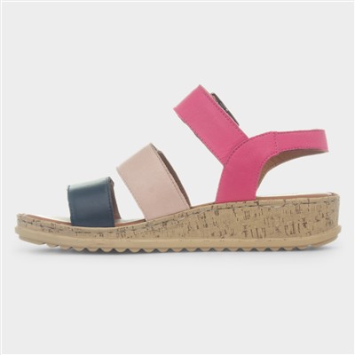 Eliana Womens Fuchsia Leather Sandal