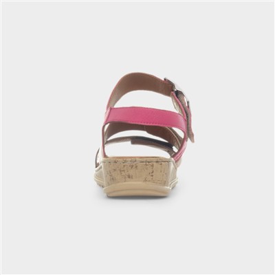 Eliana Womens Fuchsia Leather Sandal