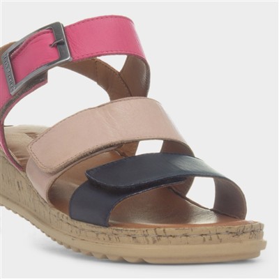 Eliana Womens Fuchsia Leather Sandal