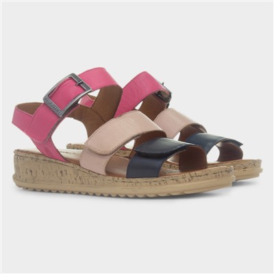 Eliana Womens Fuchsia Leather Sandal