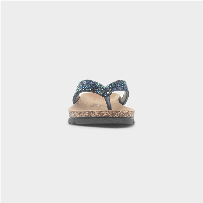 Crocus Womens Black Toe Post Sandal
