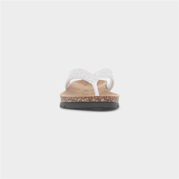 Crocus Womens White Toe Post Sandal