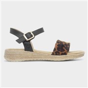 Heavenly Feet Sara Womens Black Leopard Sandal (Click For Details)