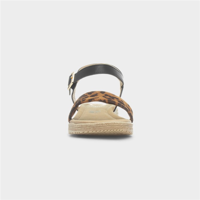 Sara Womens Black Leopard Sandal