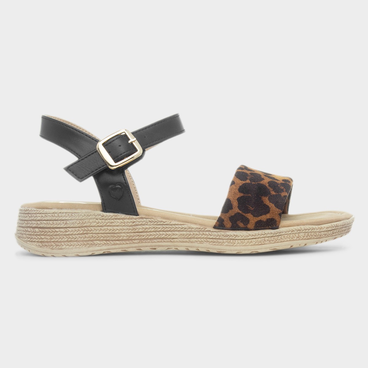 Sara Womens Black Leopard Sandal