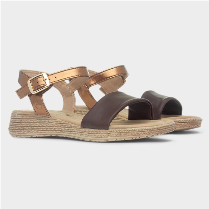 Sara Womens Chocolate Buckle Sandal