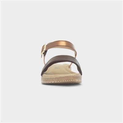 Sara Womens Chocolate Buckle Sandal