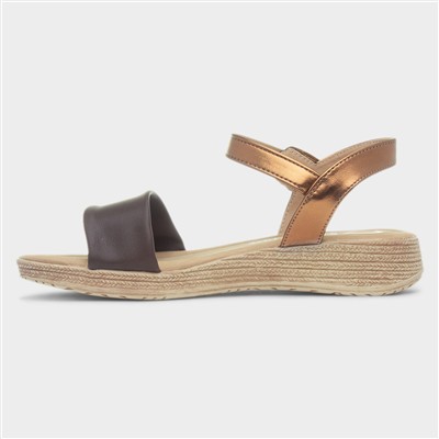 Sara Womens Chocolate Buckle Sandal