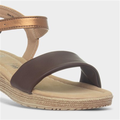 Sara Womens Chocolate Buckle Sandal