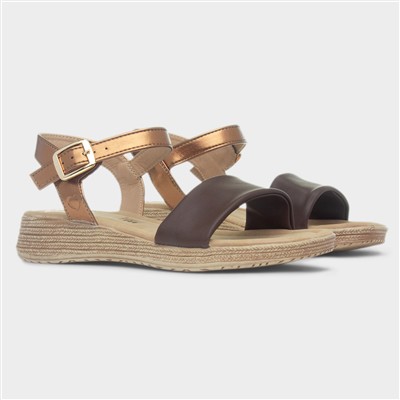 Sara Womens Chocolate Buckle Sandal