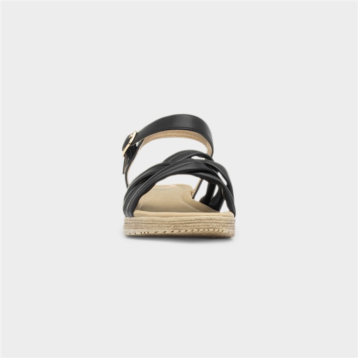 Symphony Womens Black Strappy Sandal