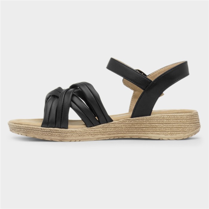 Symphony Womens Black Strappy Sandal