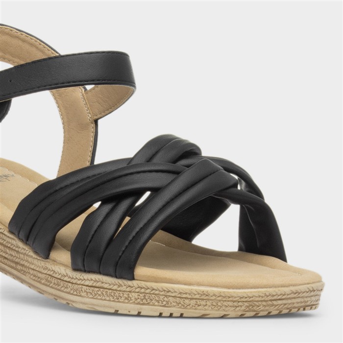 Symphony Womens Black Strappy Sandal