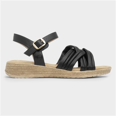 Symphony Womens Black Strappy Sandal