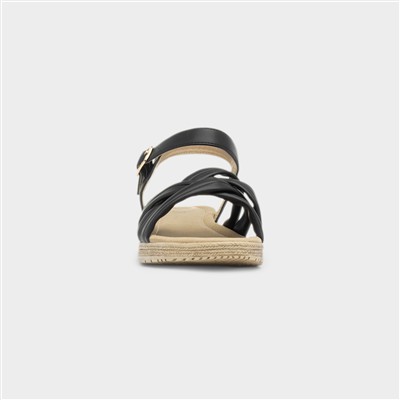 Symphony Womens Black Strappy Sandal