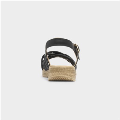 Symphony Womens Black Strappy Sandal