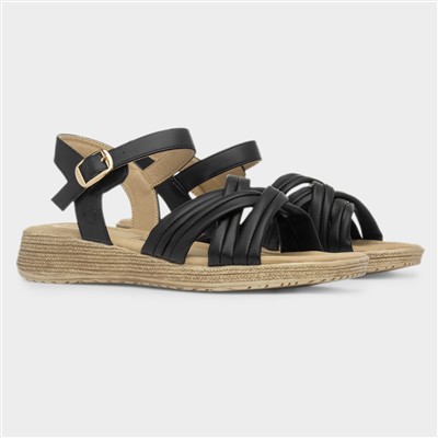 Symphony Womens Black Strappy Sandal