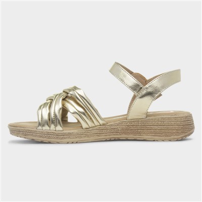 Symphony Womens Gold Strappy Sandal