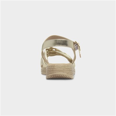 Symphony Womens Gold Strappy Sandal