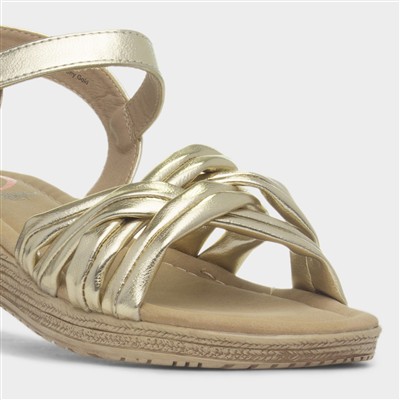 Symphony Womens Gold Strappy Sandal