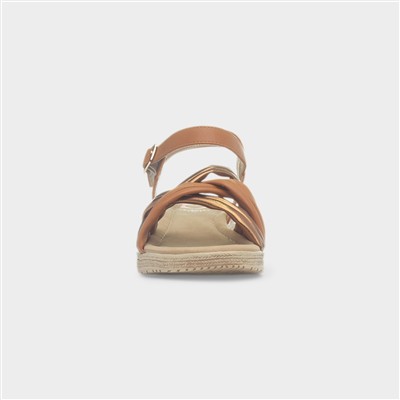 Symphony Womens Tan & Bronze Sandal