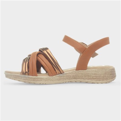 Symphony Womens Tan & Bronze Sandal