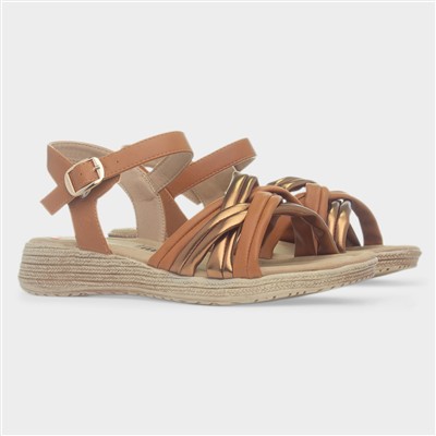 Symphony Womens Tan & Bronze Sandal