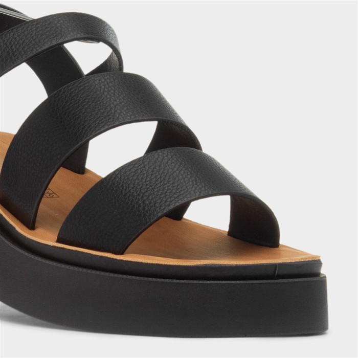 Swale Womens Black Wedge Sandal