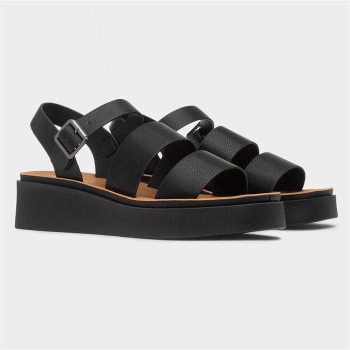 Swale Womens Black Wedge Sandal